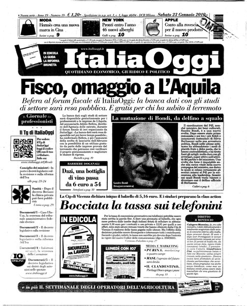 Italia oggi : quotidiano di economia finanza e politica